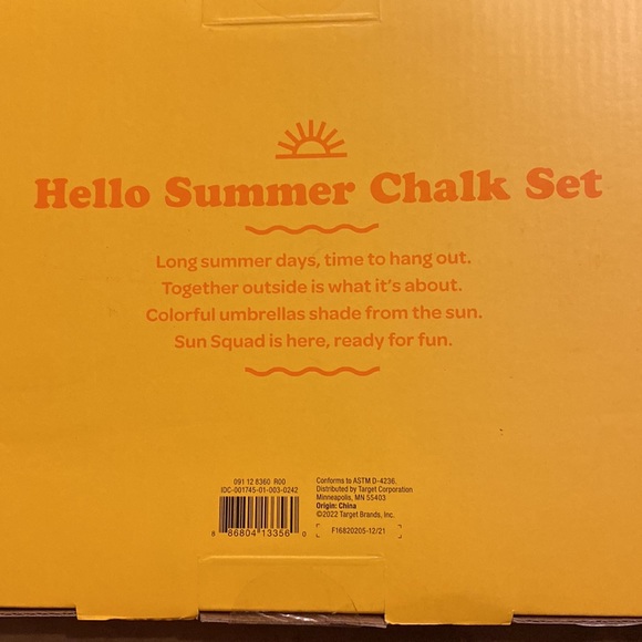 (167) NEW Hello Summer Chalk Set 22 Pieces by Sun Squad. - Picture 6 of 6